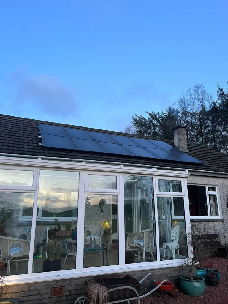 Solar Panel Installed above a conservatory roof